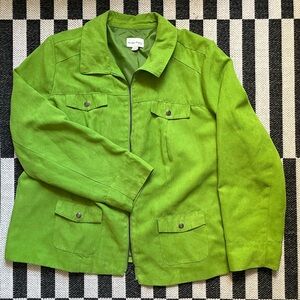 green zip jacket